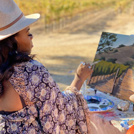 Painting in the vineyard